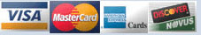 Payments Visa/ MasterCard/ American Express/ Discovery